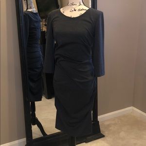 Nicole Miller Ruched Gray Dress